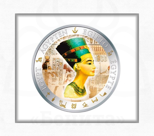 Редкая монета 1 доллар 2012 г. "Красочный Египет. Нефертити" Фиджи купить в салоне Бенита