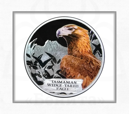 Серебряная монета "Тасманийский клинохвостый орел" номиналом 1 доллар 2012 г. Тувалу купить в салоне Бенита